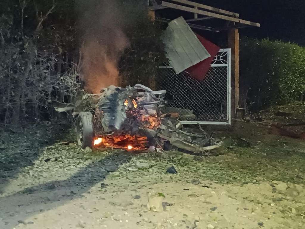 Primeras imágenes del carro bomba en Miranda, Cauca.