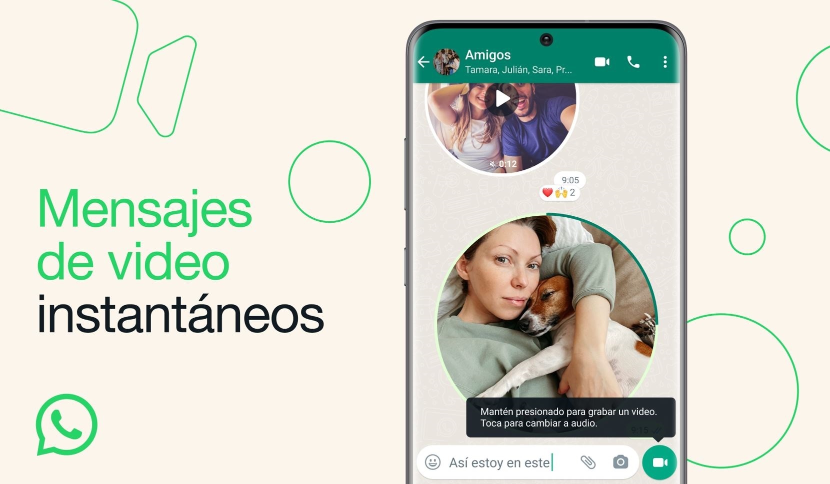 Los mensajes de video llegan a WhatsApp.