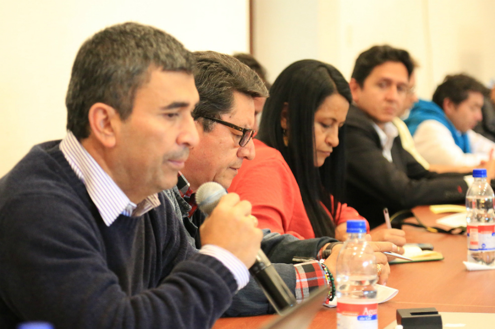 Líderes de organizaciones sociales que viajaron a reunirse con el Eln en Quito. / Tatiana Portela