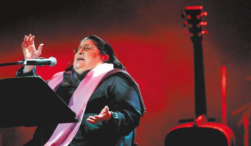Imagen de Mercedes Sosa, considerada como una de las exponentes del folklore argentino. Falleció el 4 de octubre de 2009.