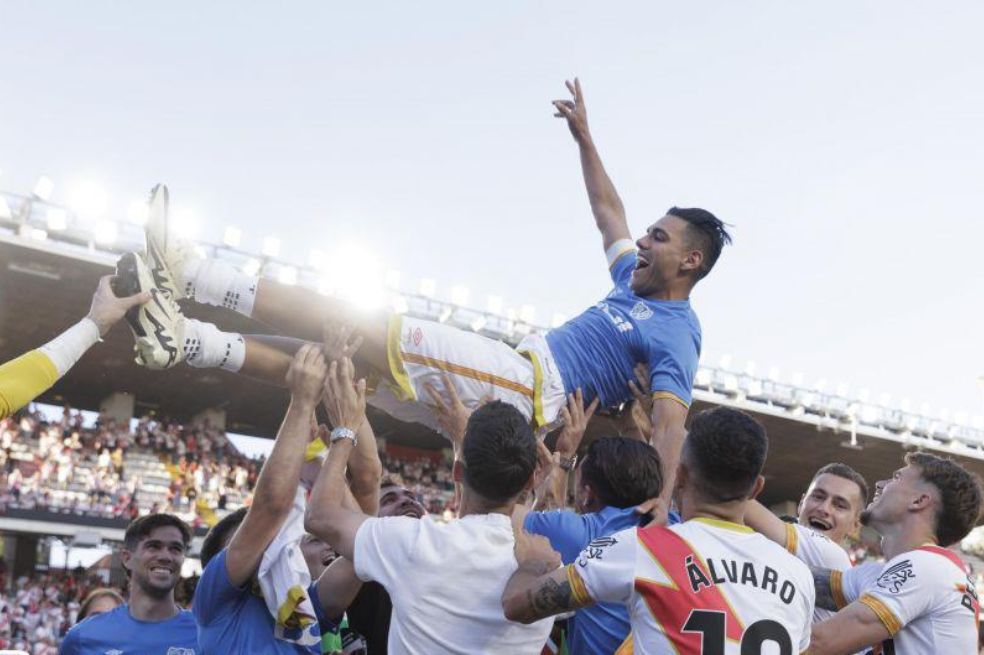El colombiano Radamel Falcao García se ganó el cariño de la plantilla y de la hinchada del Rayo Vallecano.