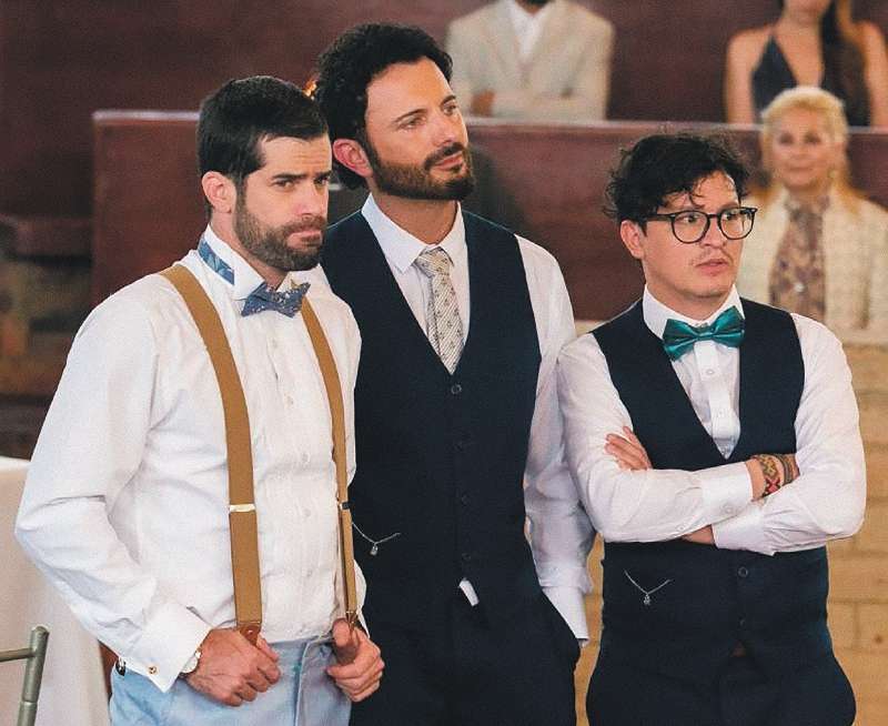 Ricardo Mejía, Mario Espitia y Biassini Segura en la serie que inspiró el pódcast "La teoría del promedio".