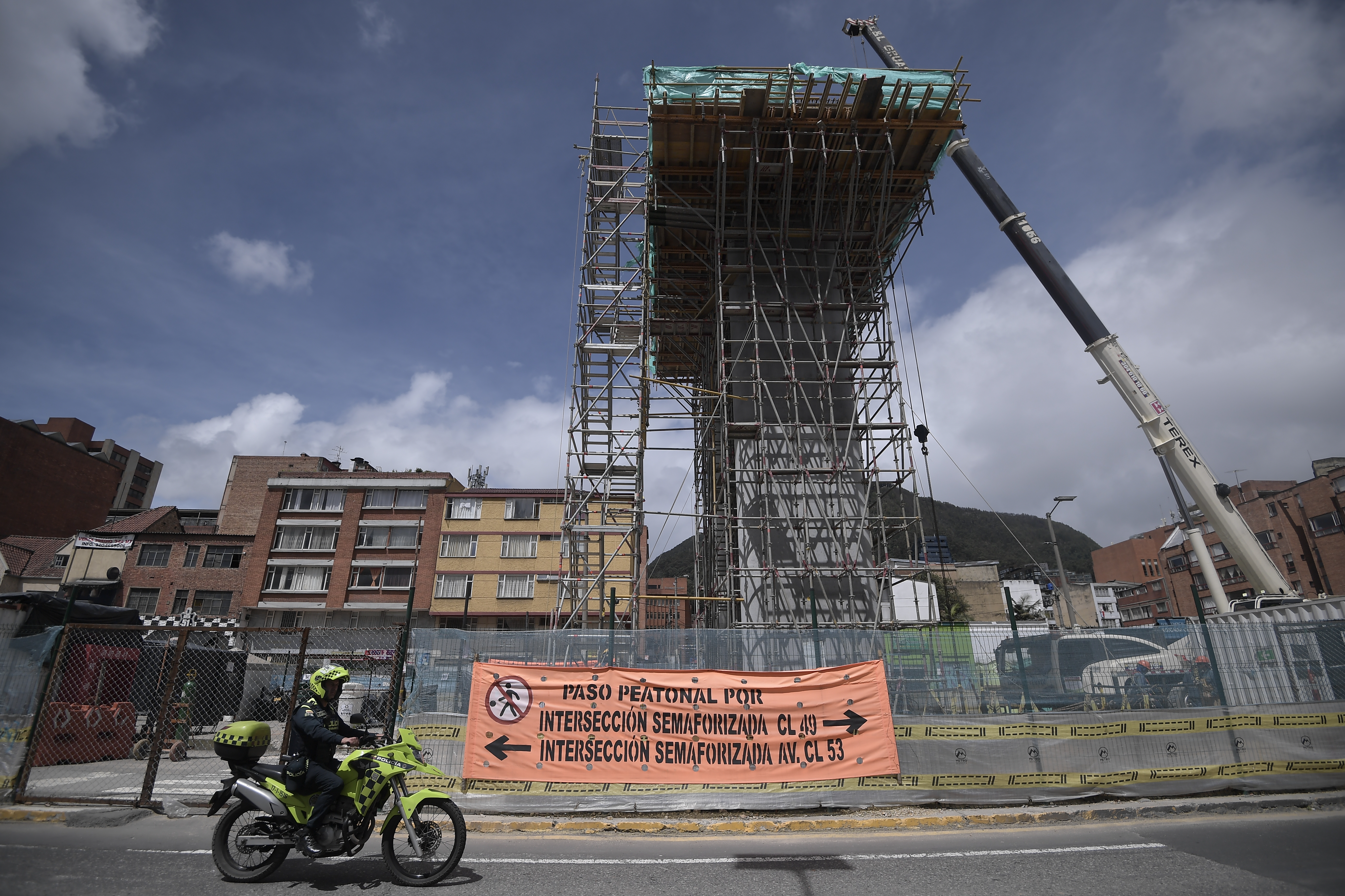 Avance de las obras del Metro de Bogotá en "junio 2025", a la altura de la Av. Caracas.