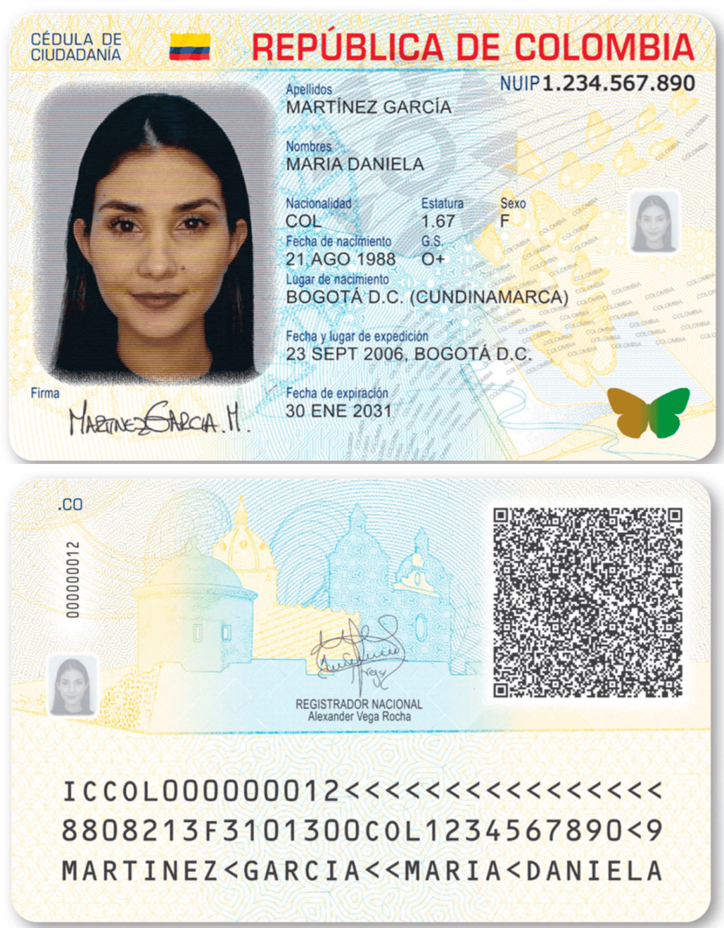 Cédula digital colombiana.