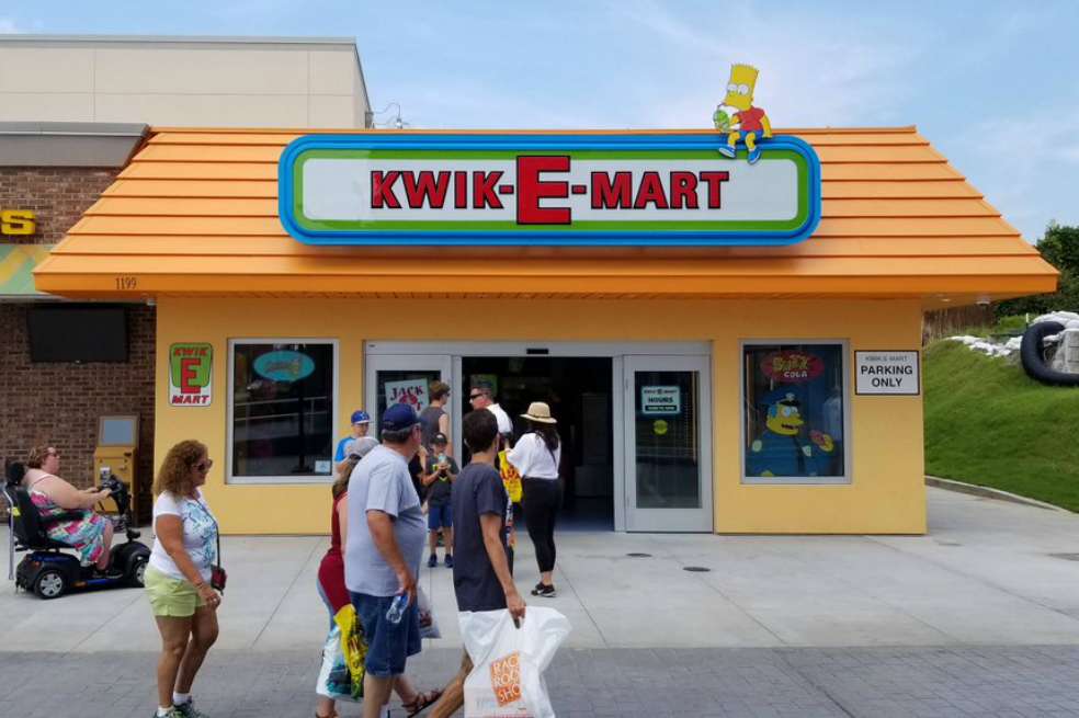 El Kwik-E-Mart de Los Simpson ya existe en la vida real. / Tomada de Twitter @Agenciabasta