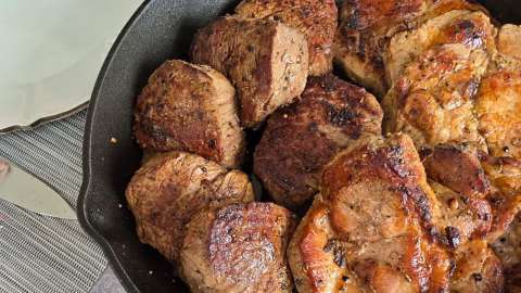Receta para preparar lomo con salsa de hongos y pimienta