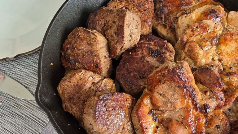 Receta para preparar lomo con salsa de hongos y pimienta