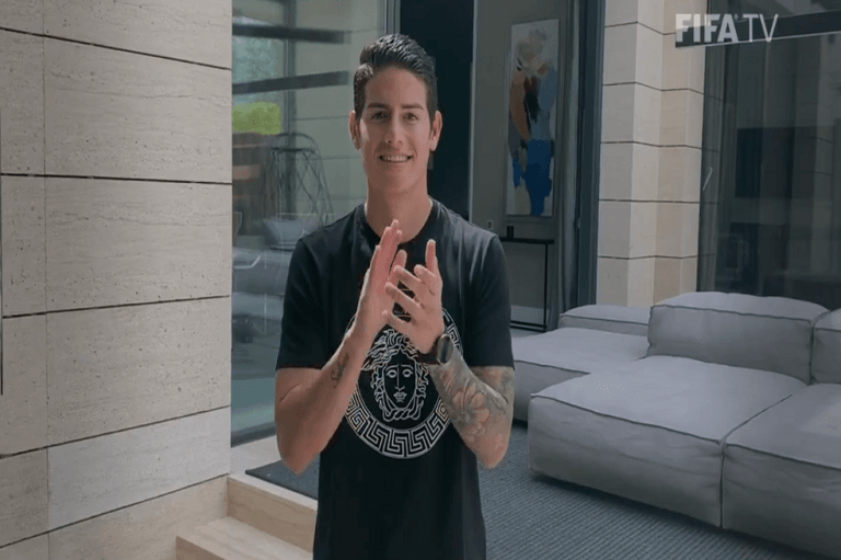 James Rodríguez le mandó un mensaje a los profesionales de la salud