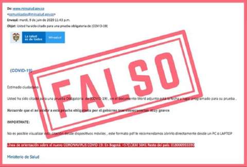 Falso: el Ministerio de Salud no está citando a pruebas obligatorias de COVID-19