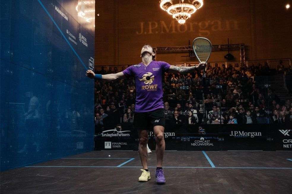 Miguel Ángel Rodríguez en la cancha del Tournament of Champions, en Nueva York