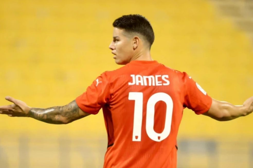 James Rodríguez forzó uno de los goles de Al-Rayyan.