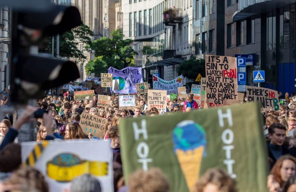 Foto de la huelga mundial por el clima en 2019. / AFP