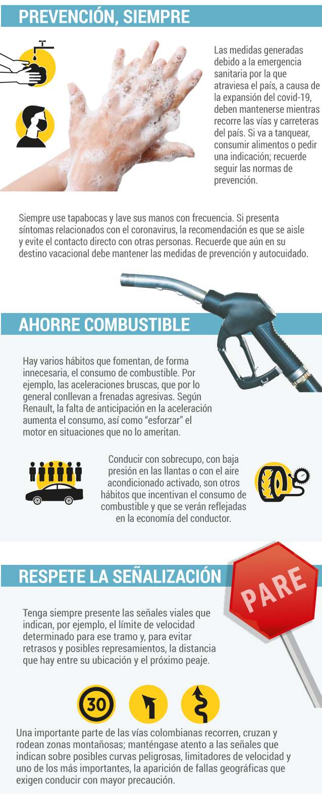 Recomendaciones viajar en carretera.