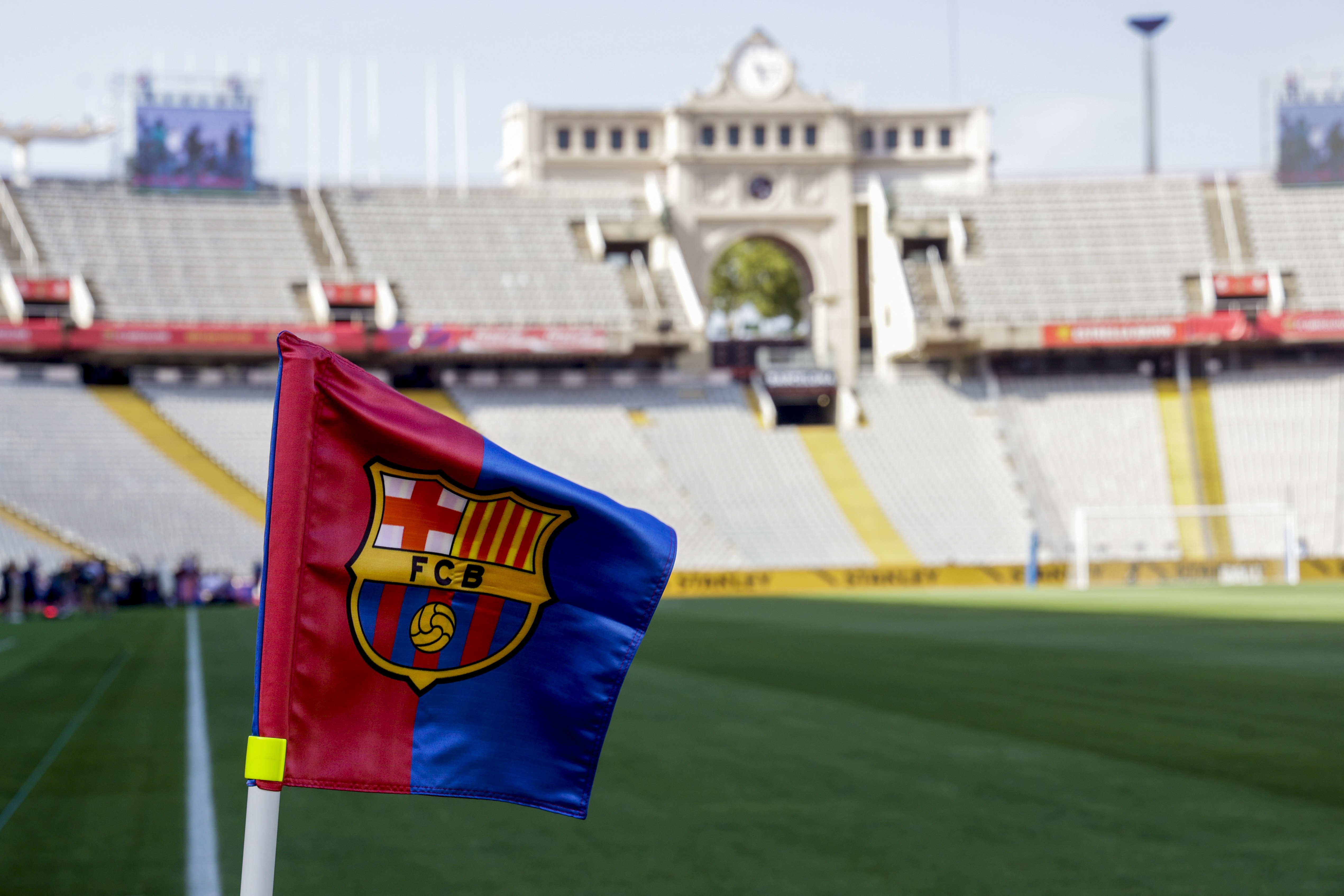 BARCELONA, 08/08/2023.- Aspecto que presenta el Estadio Olímpico Lluís Companys, que será el campo del FC Barcelona hasta noviembre de 2024 a causa de las obras de remodelación del Spotify Camp Nou, hoy martes antes de la 58 edición de Trofeo Joan Gamper entre el FC Barcelona y el Tottenham Hotspur. EFE/ Quique García