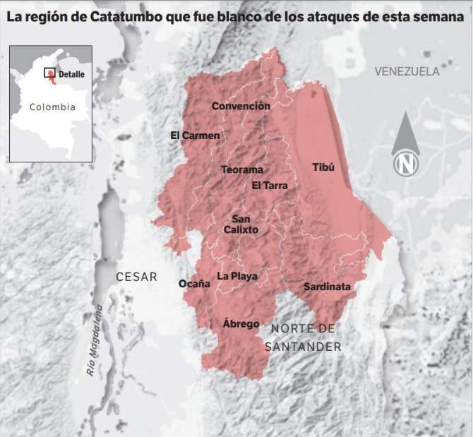 Esta es la región afectada por los enfrentamientos en Catatumbo