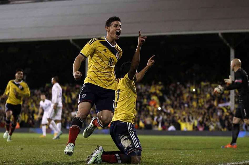Carlos Bacca celebra el primer tanto de Colombia contra Estados Unidos. Foto: AFP
