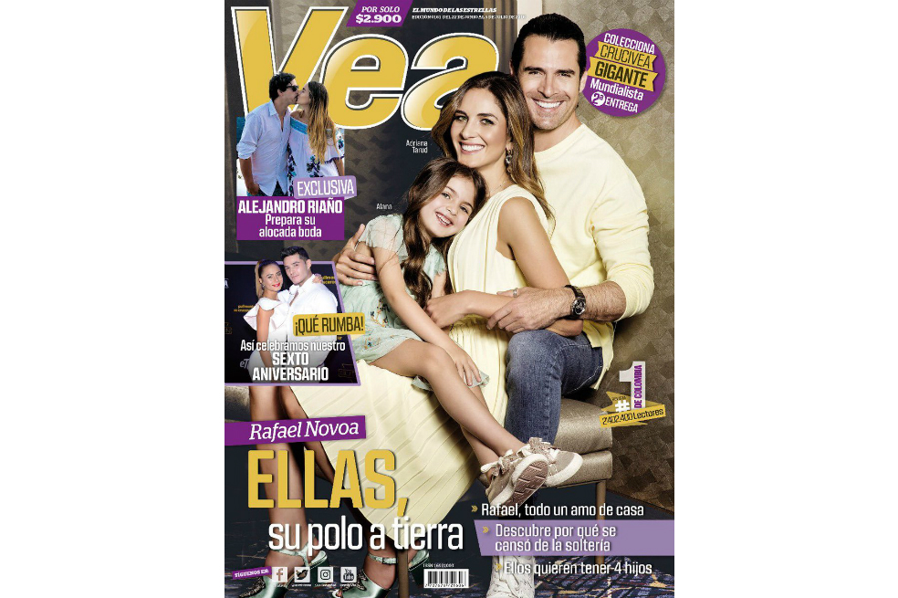 Rafael Novoa, Adriana Tarud y Alana son los protagonistas de la portada de la más reciente publicación de la Revista Vea. / Revista Vea