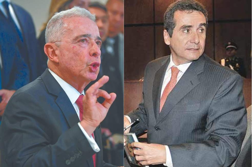 Álvaro Uribe, expresidente de Colombia; Bernardo Moren, exdirector del Dapre durante el primer mandato de Uribe.