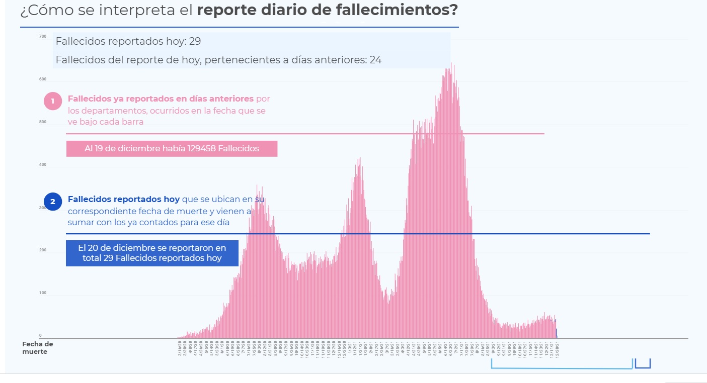 Histórico de personas que han fallecido por covid-19 al 20 de diciembre.