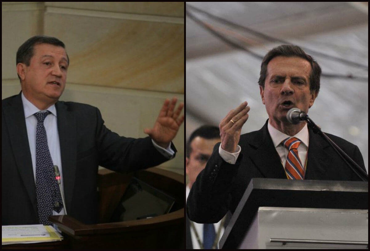 Ernesto Macías, presidente del Congreso, y el exministro Fernando Londoño. / Archivo-El Espectador