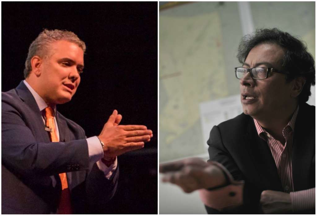 Iván Duque, candidato del Centro Democrático, y Gustavo Petro, líder de la Colombia Humana. / Archivo