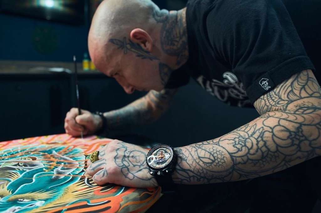 David Díaz Granados, integrante del colectivo Golden Dagger, quien ha tatuado profesionalmente desde el 2005