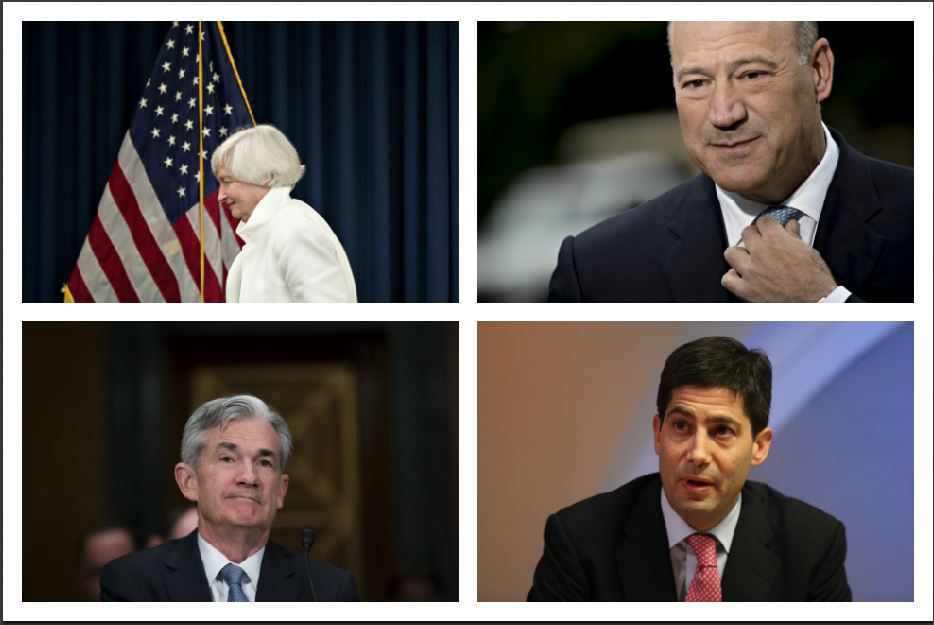 De izquierda a derecha: Janet Yellen, Gary Cohn, Jerome Powell y Kevin Warsh. / Fotos - Bloomberg