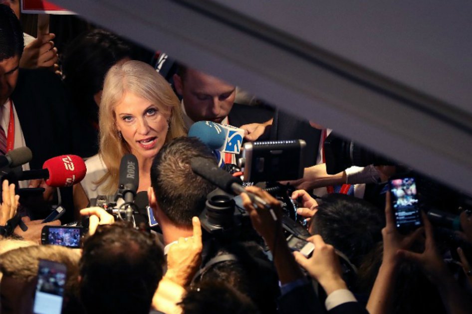 Kellyanne Conway, jefa de campaña de Donald Trump. / AFP
