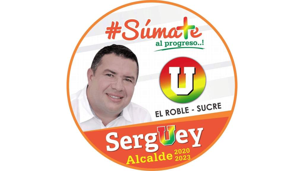 Logo de campaña de Serguey Alfredo Vergara, alcalde de El Roble, capturado por presunta corrupción.