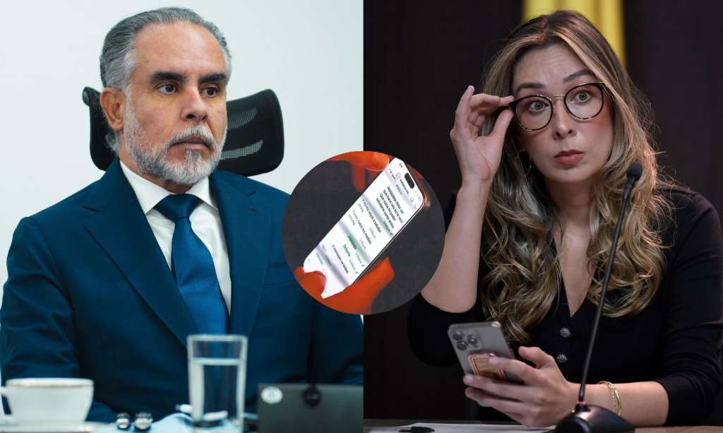 Ministro del Interior designado, Armando Benedetti, y representante de la Alianza Verde, Katherine Miranda.