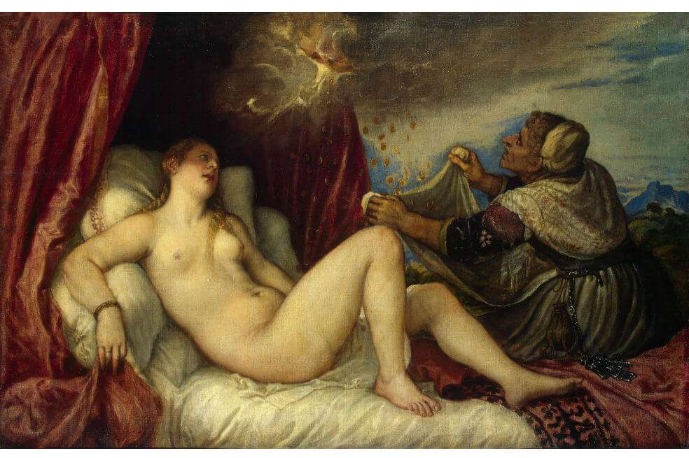 Obra "Dánae" de Tiziano exhibida en el Museo Hermitage, ubicado en San Petersburgo, Rusia, el cual alberga la mayor colección de pinturas del mundo. / Cortesía