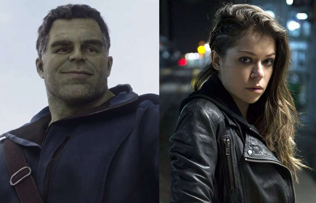 Imagen de los artistas Mark Ruffalo como Hulk y Tatiana Maslany, quien será She-Hulk.