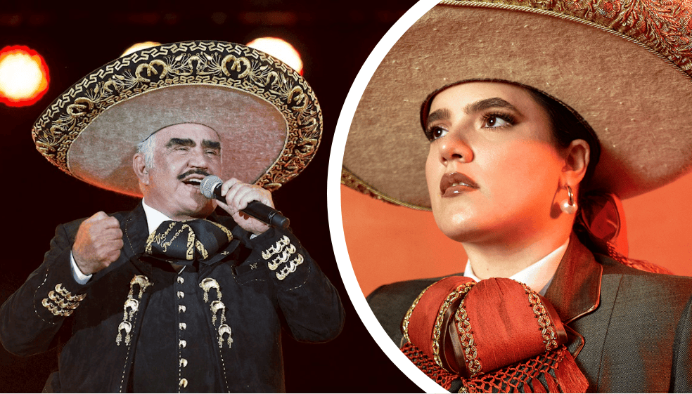 Vicente Fernández y su nieta Camila Fernández.