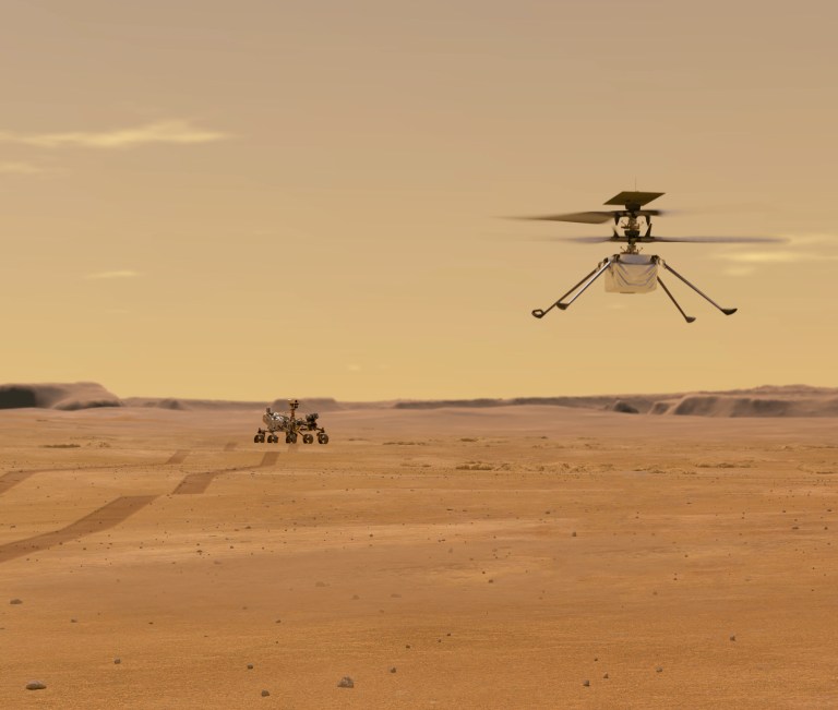 El helicóptero Ingenuity de la Nasa, listo para su primer vuelo en Marte