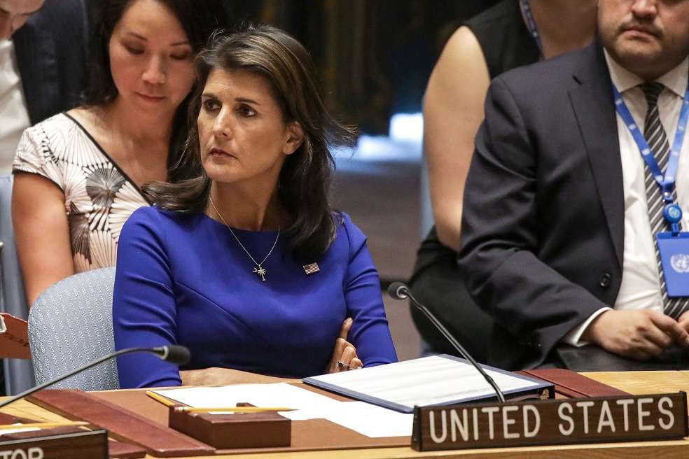 Nikki Haley, durante la Asamblea General de la ONU. / AFP