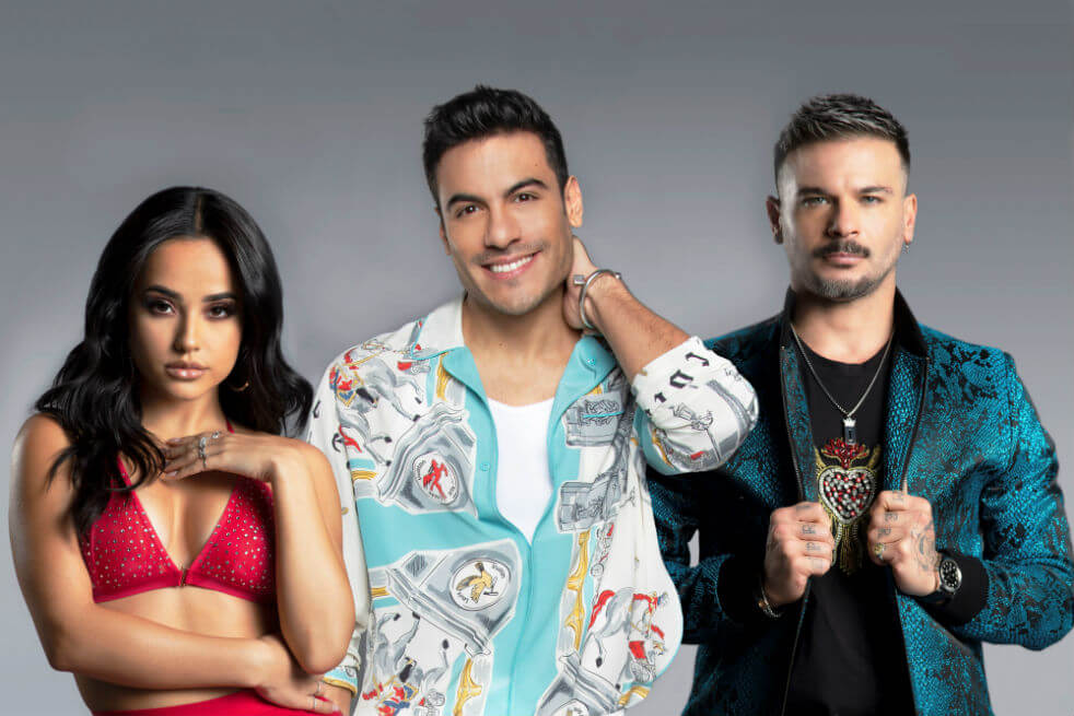 Los artistas Becky G, Carlos Rivera y Pedro Capó. / EFE