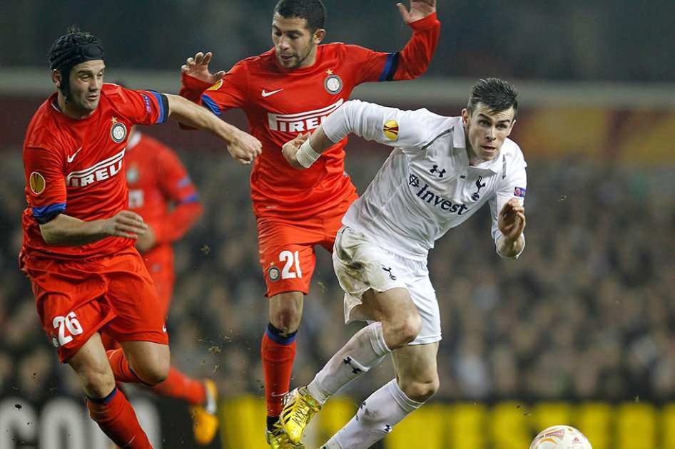 Gareth Bale marcó el primer gol en la victoria del Tottenham 3-0 sobre el Inter. / AFP