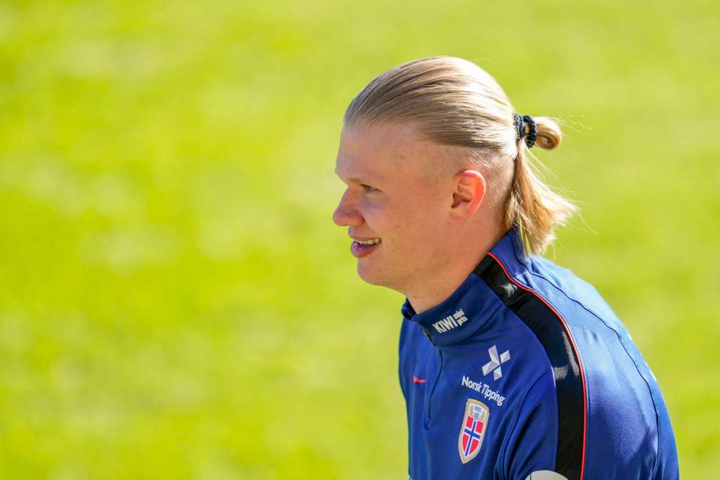 Lillestrom (Norway), 29/03/2026.- Norwegian players Erling Braut Haaland during the Norwegian men's national soccer team training in Lillestrom, Norway, 29 March 2026. Norway willl play a friendly match against Switzerland on 31 March. (Futbol, Amistoso, Noruega, Suiza) EFE/EPA/Fredrik Varfjell NORWAY OUT

