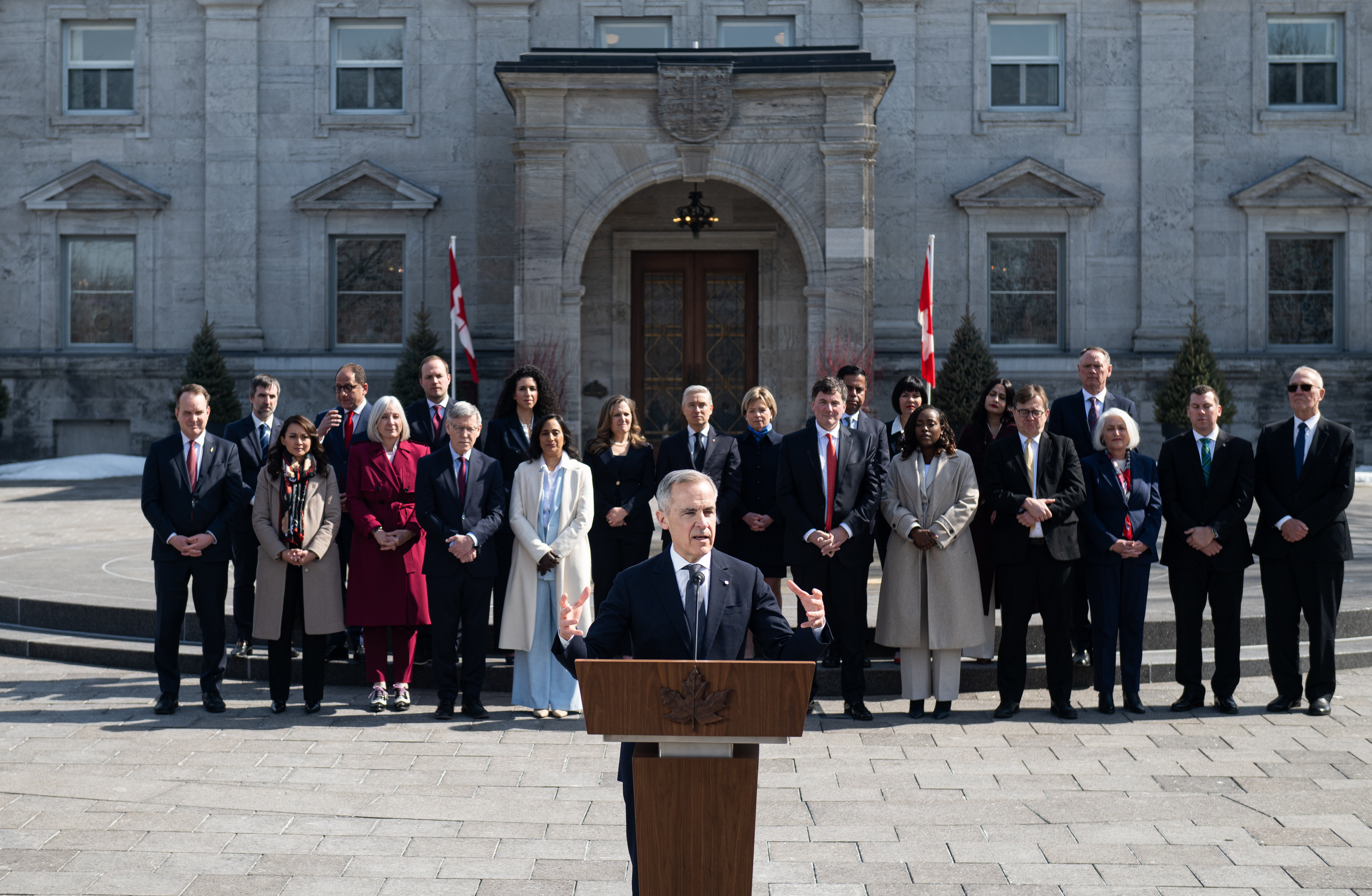 OTTAWA (Canada), 14/03/2025.- Prime Minister of Canada Mark Carney speaks during a press conference after being sworn in at Rideau Hall in Ottawa, Canada, 14 March 2025. Carney took over from his predecessor Prime Minister Justin Trudeau after winning a Liberal Party leadership election. EFE/EPA/SPENCER COLBY