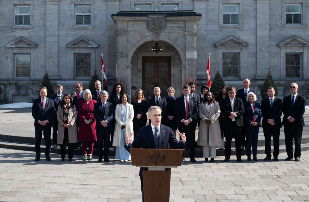 OTTAWA (Canada), 14/03/2025.- Prime Minister of Canada Mark Carney speaks during a press conference after being sworn in at Rideau Hall in Ottawa, Canada, 14 March 2025. Carney took over from his predecessor Prime Minister Justin Trudeau after winning a Liberal Party leadership election. EFE/EPA/SPENCER COLBY