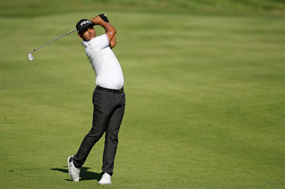 El golfista colombiano Juan Sebastián Muñoz, este viernes, durante la segunda ronda del FedEx St. Jude Classic. / AFP