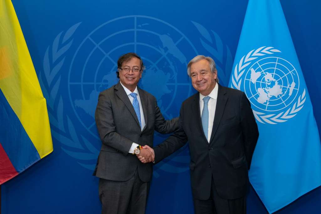 El presidente Gustavo Petro tuvo un encuentro con António Guterres, secretario general de la ONU, como espacio previo a la Asamblea General.