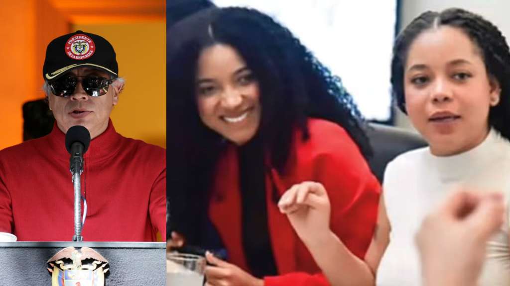 Gustavo Petro y Juliana y Verónica Guerrero.