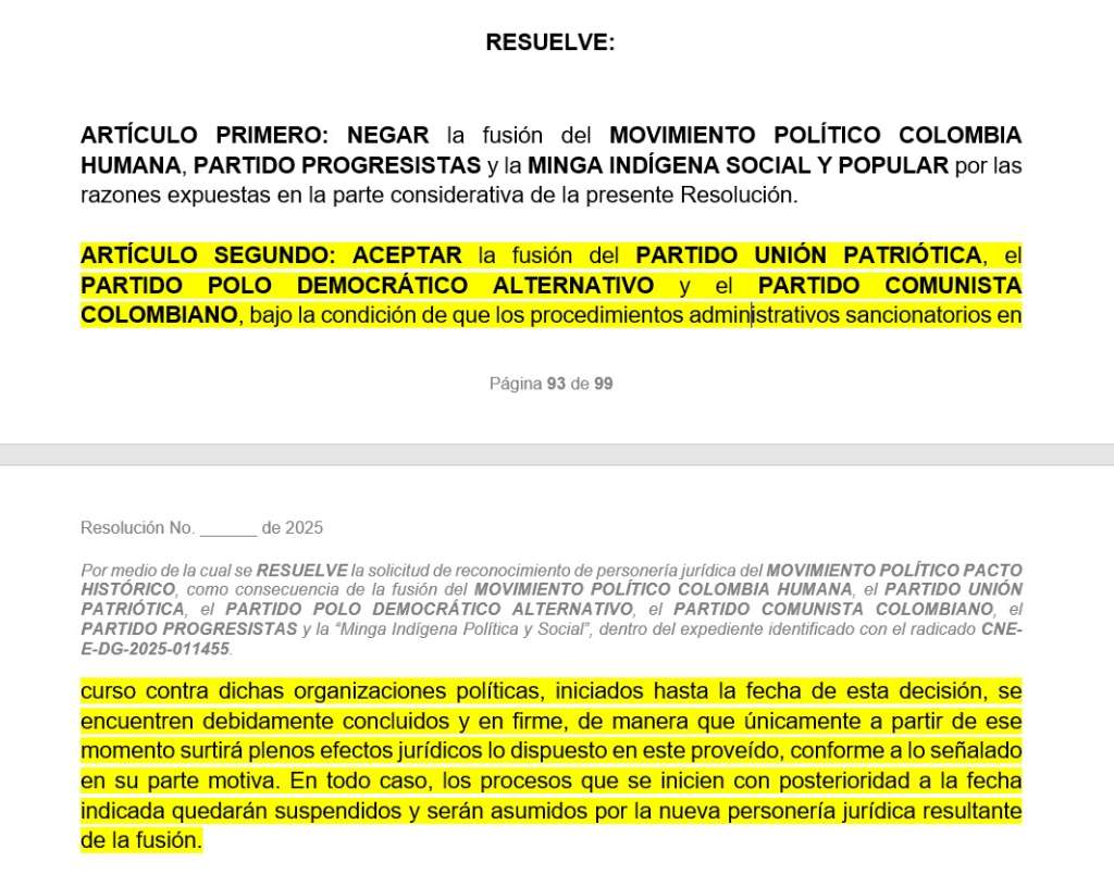 Pacto Histórico se convierte en partido único, pero queda por fuera Colombia Humana.