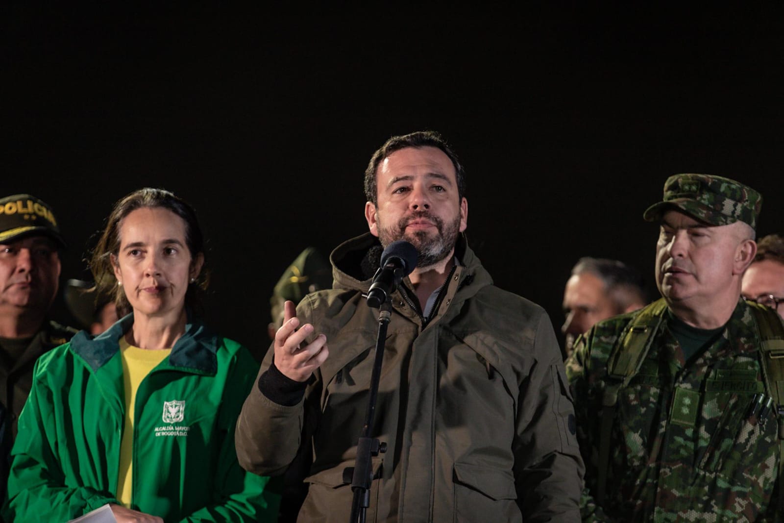 Carlos Fernando Galán en el puesto de mando unificado.