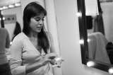 Backstage con la actriz Carolina Ramírez