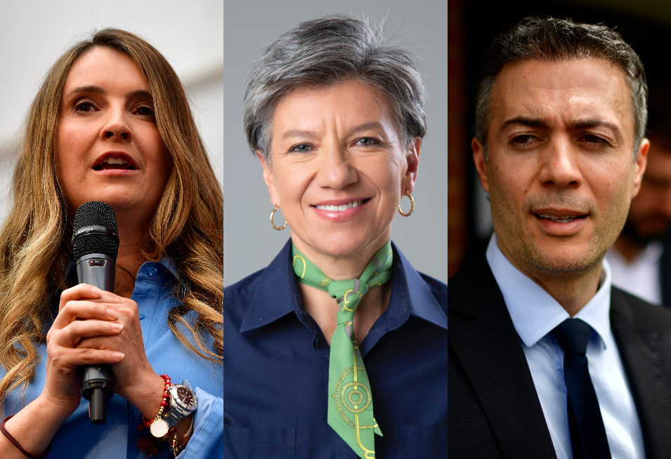 De izquierda a derecha: Paloma Valencia, Claudia López y Daniel Quintero.