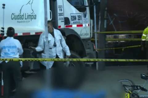Muere ciclista tras chocar con un camión de basura en el sur de Bogotá