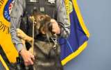 El emotivo retiro de Mazli, un perro policía que superó graves enfermedades