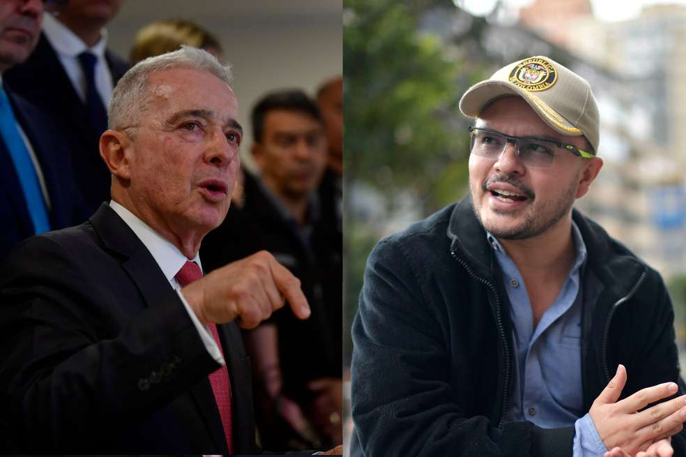 El expresidente Álvaro Uribe y el director de la Agencia Nacional de Tierras, Juan Felipe Harman.